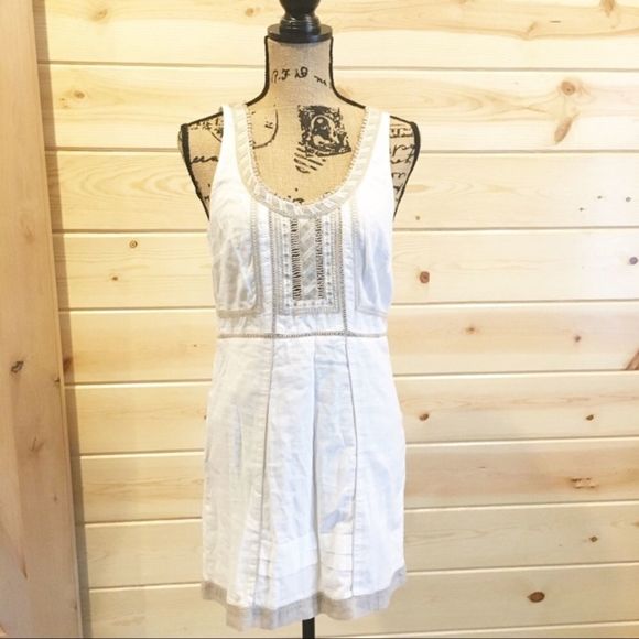 Free People Ivory Mini Dress Sand Embroide… - Picture 2 of 8